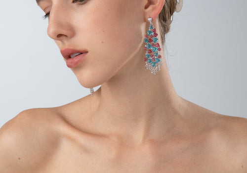 Colorful Rhinestone Dangle Party Earring